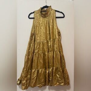 TCEC Gold Sleeveless Mini Dress
